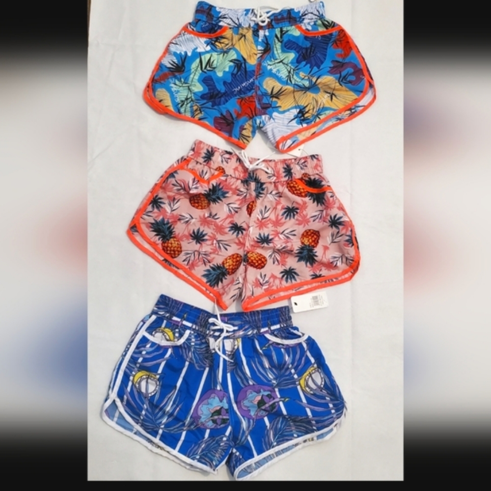 NWT Tropical Print Women's Athletic Shorts Trio